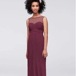 David's Bridal Wine Bridesmaid Dress